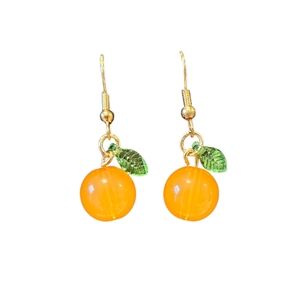 NWT - Orange and Gold Dangle Earrings